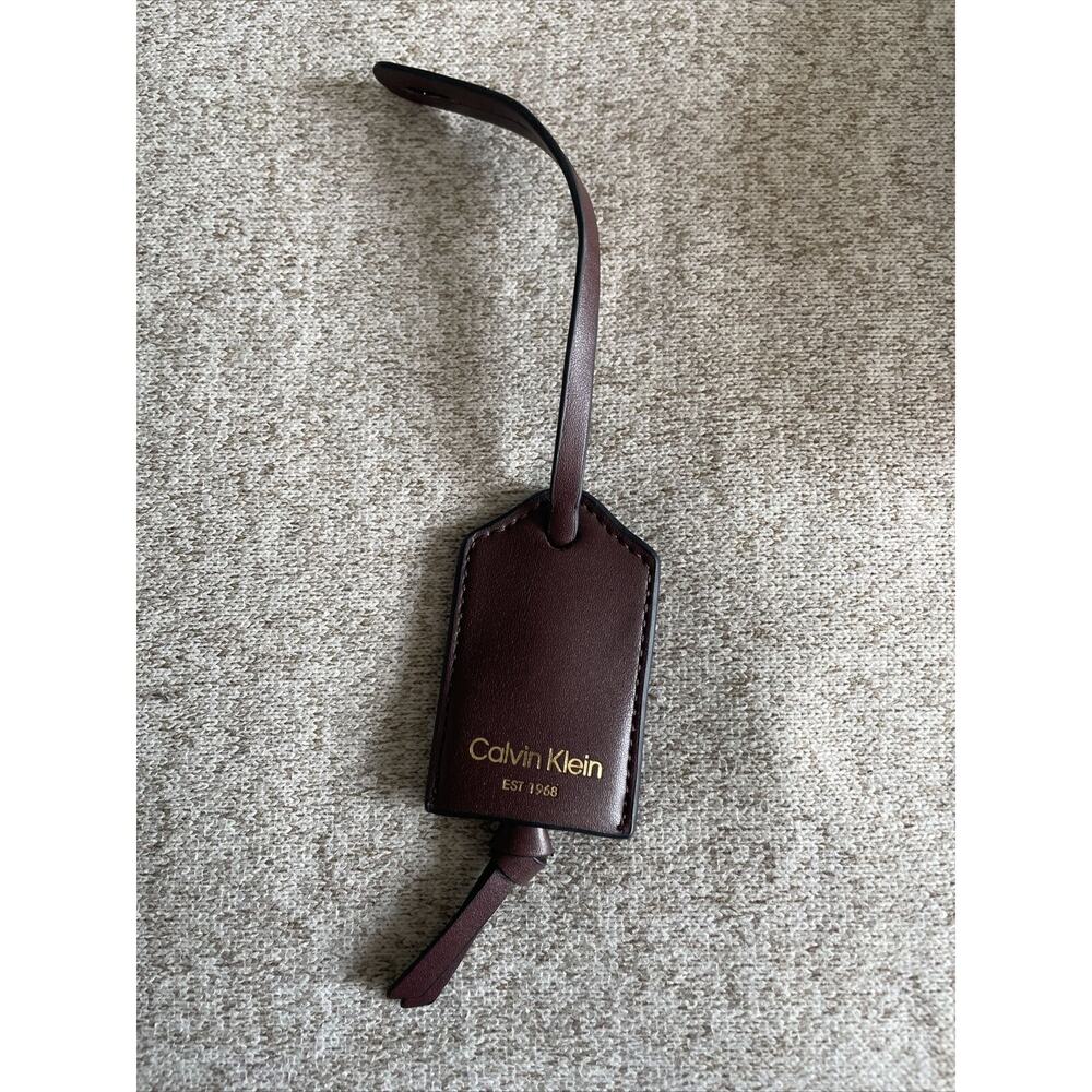 Calvin Klein Brown Tan Gold Keychain Purse Charm